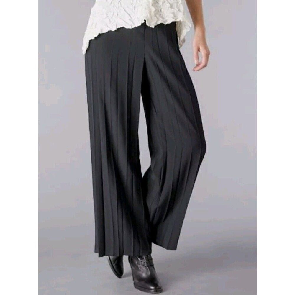 Babette Crop City Pleated Urban Pants Size P Black High-Rise Small